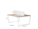 Бенч-система, 2 рабочих места, с одним тканевым экраном 1400x1400x750 RM172-1-14x14 Вяз Швейцарский светлый/Белый