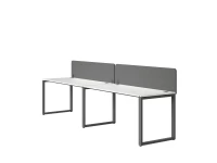 Бенч-система в 1 ряд, 2 рабочих места 2 тканевых экранов 3200x800x750 RM168-3-32x8 Белый/Серый