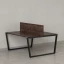 Бенч-система, 2 рабочих места, с одним экраном ЛДСП 1200x1600x750 RM172-2-12x16 Дуб Апрельский шоколад/Черный