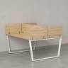Бенч-система, 2 рабочих места, 5 ЛДСП экранов 1000x1600x750 RM172-4-10x16 Вяз Швейцарский светлый/Белый