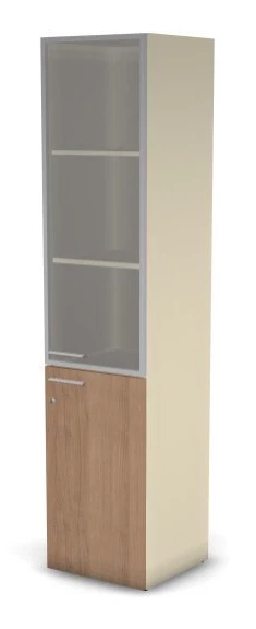 Шкаф комби RAC067 с замком, правый, прозрачное стекло 45,1x44,8x198,2см Акация Шеффилд/Кашемир, Серия Аккорд / Accord. Серия Аккорд / Accord. Серия Аккорд / Accord
