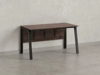 Стол прямой, Л-опора, экран ЛДСП,парящая стол-ца 1200x600x750 RM009-12x6 Дуб Апрельский шоколад/Черный