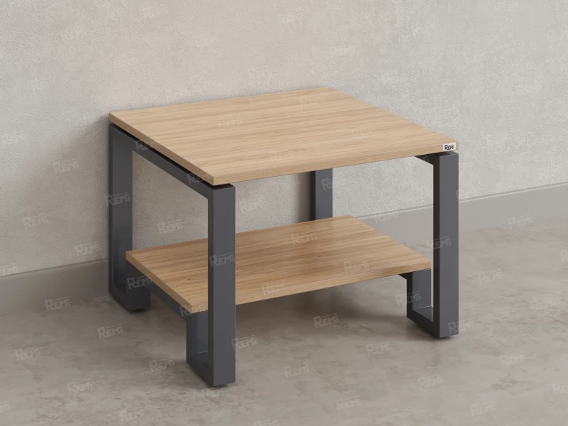 Журнальный стол с полкой 1200x600x550 RM181-12x6 Вяз Швейцарский светлый/Серый