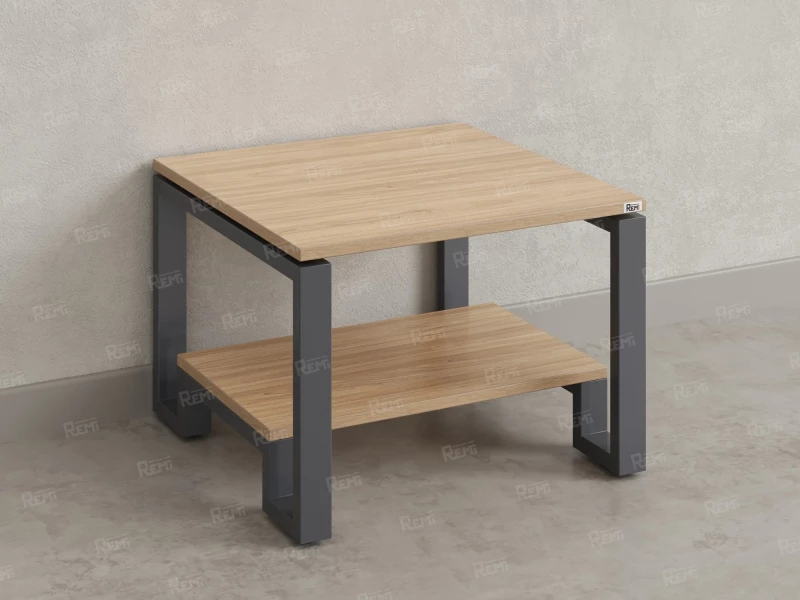 Журнальный стол с полкой 1200x600x550 RM181-12x6 Вяз Швейцарский светлый/Серый