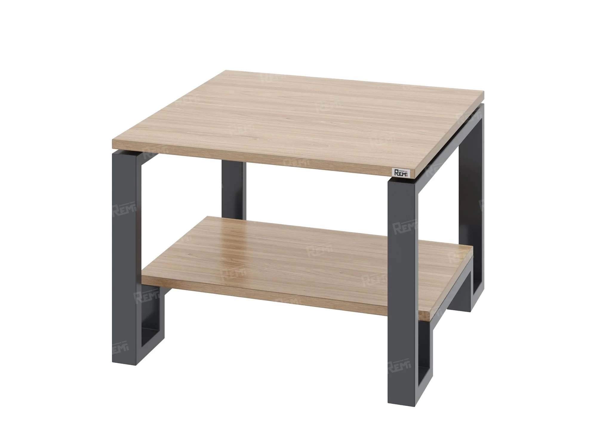 Журнальный стол с полкой 1200x600x550 RM181-12x6 Вяз Швейцарский светлый/Серый