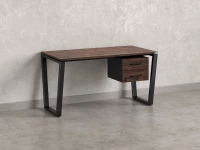 Стол прямой с подвесной тумбой 2 ящика, U-опора 1600x600x750 RM035-16x6 Дуб Апрельский шоколад/Черный