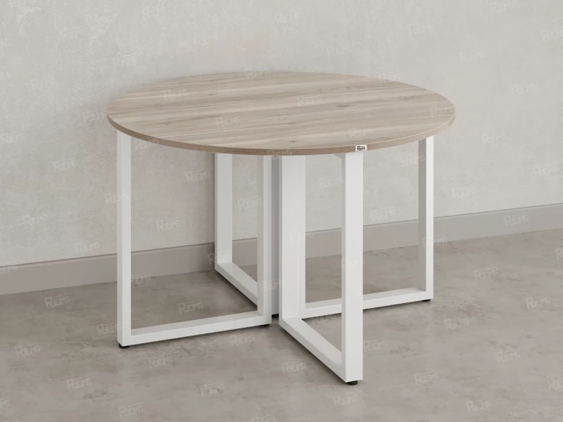 Круглый стол на О-образных опорах 1200x1200x750 RM187-12x12 Дуб Маувелла/Белый