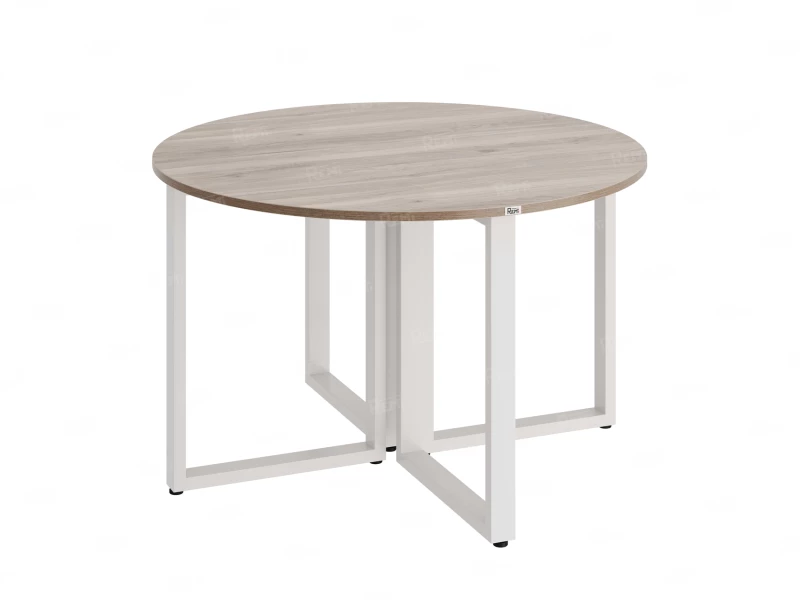 Круглый стол на О-образных опорах 1200x1200x750 RM187-12x12 Дуб Маувелла/Белый