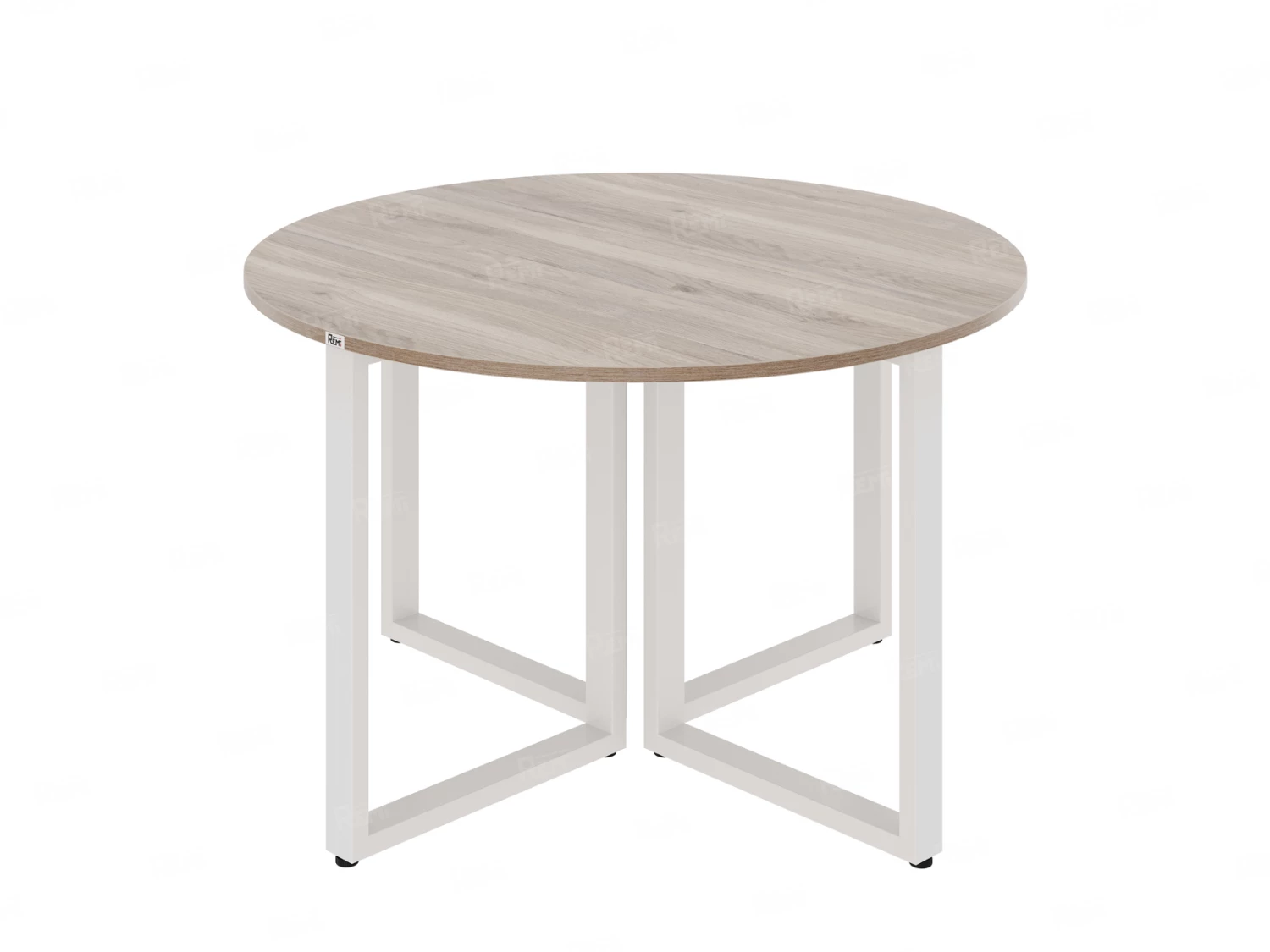 Круглый стол на О-образных опорах 1200x1200x750 RM187-12x12 Дуб Маувелла/Белый