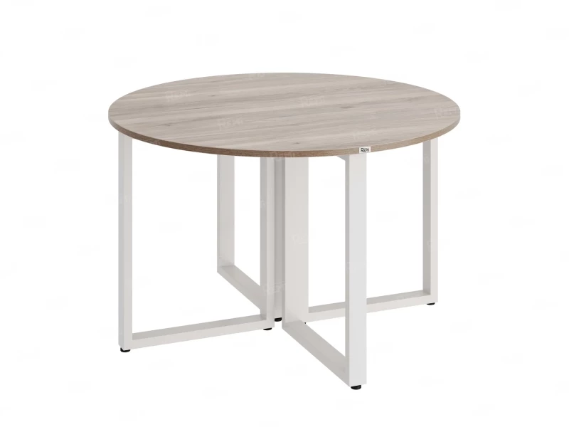 Круглый стол на О-образных опорах 1200x1200x750 RM187-12x12 Дуб Маувелла/Белый