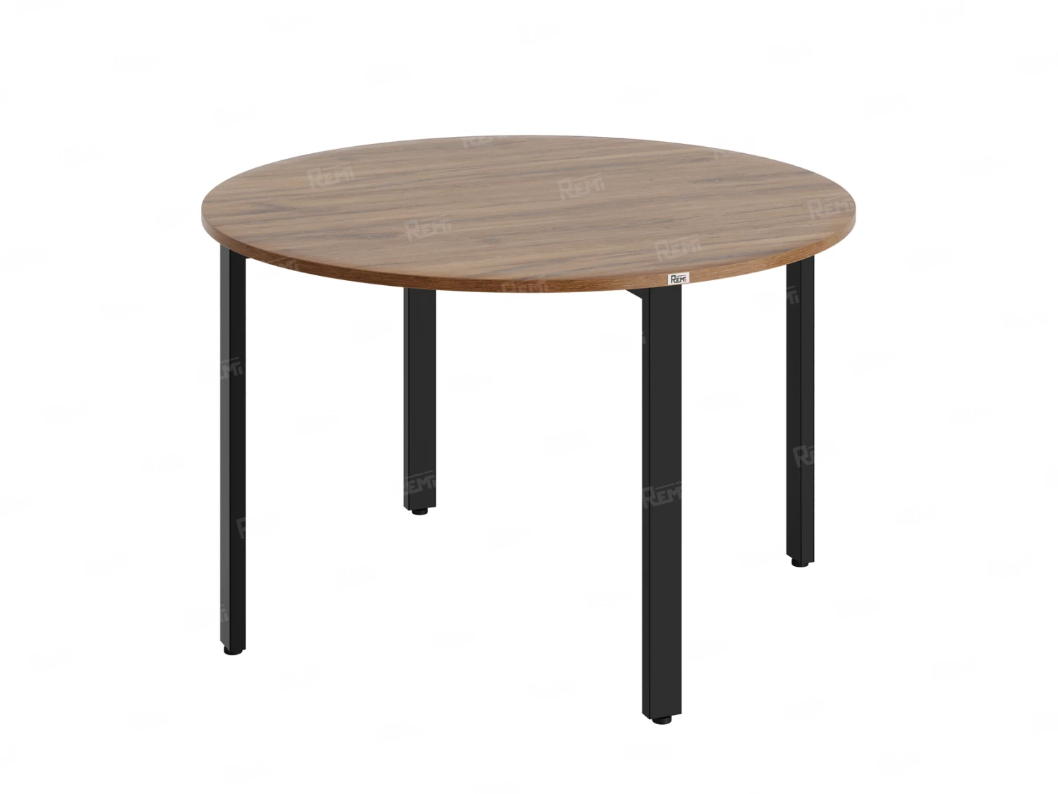 Круглый стол на П-образных опорах 1700x1700x750 RM186-17x17 Дуб Юстус/Черный