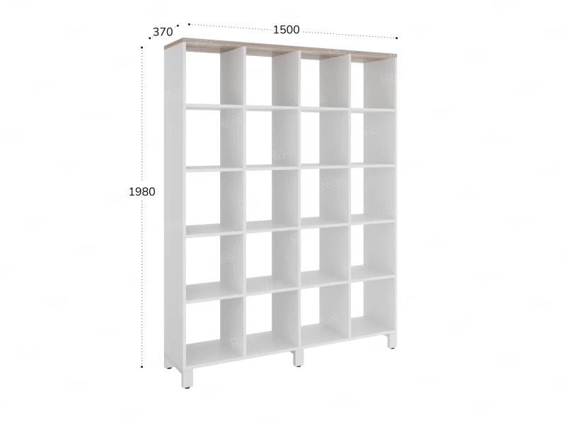 Стеллаж, 20 ячеек 1500х370х1980 RM144-150x37 Дуб Маувелла/Белый