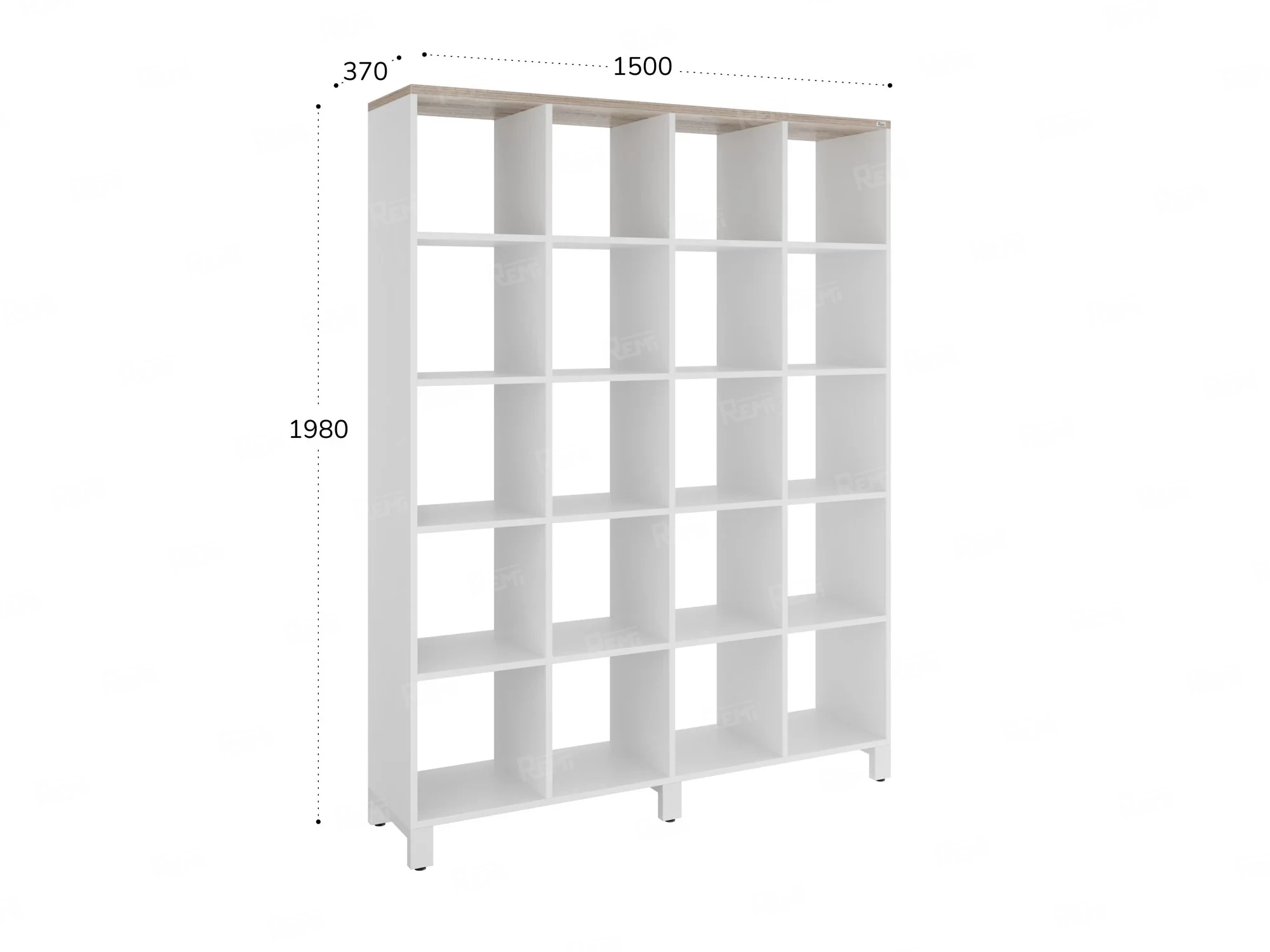 Стеллаж, 20 ячеек 1500х370х1980 RM144-150x37 Дуб Маувелла/Белый