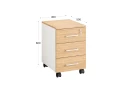Тумба мобильная, 3 ящика 400x500x600 RM120-40x50 Вяз Швейцарский светлый/Белый