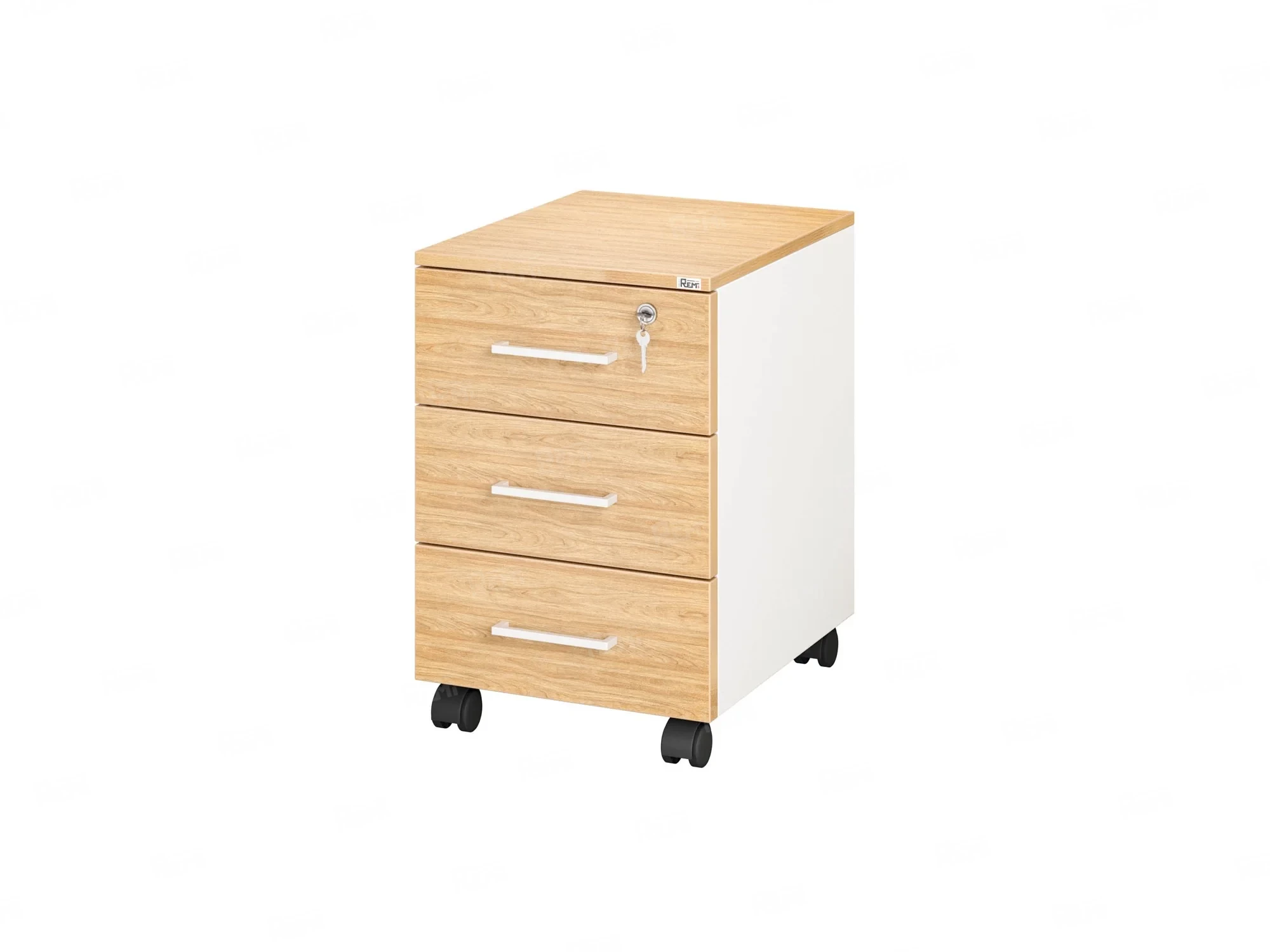 Тумба мобильная, 3 ящика 400x500x600 RM120-40x50 Вяз Швейцарский светлый/Белый