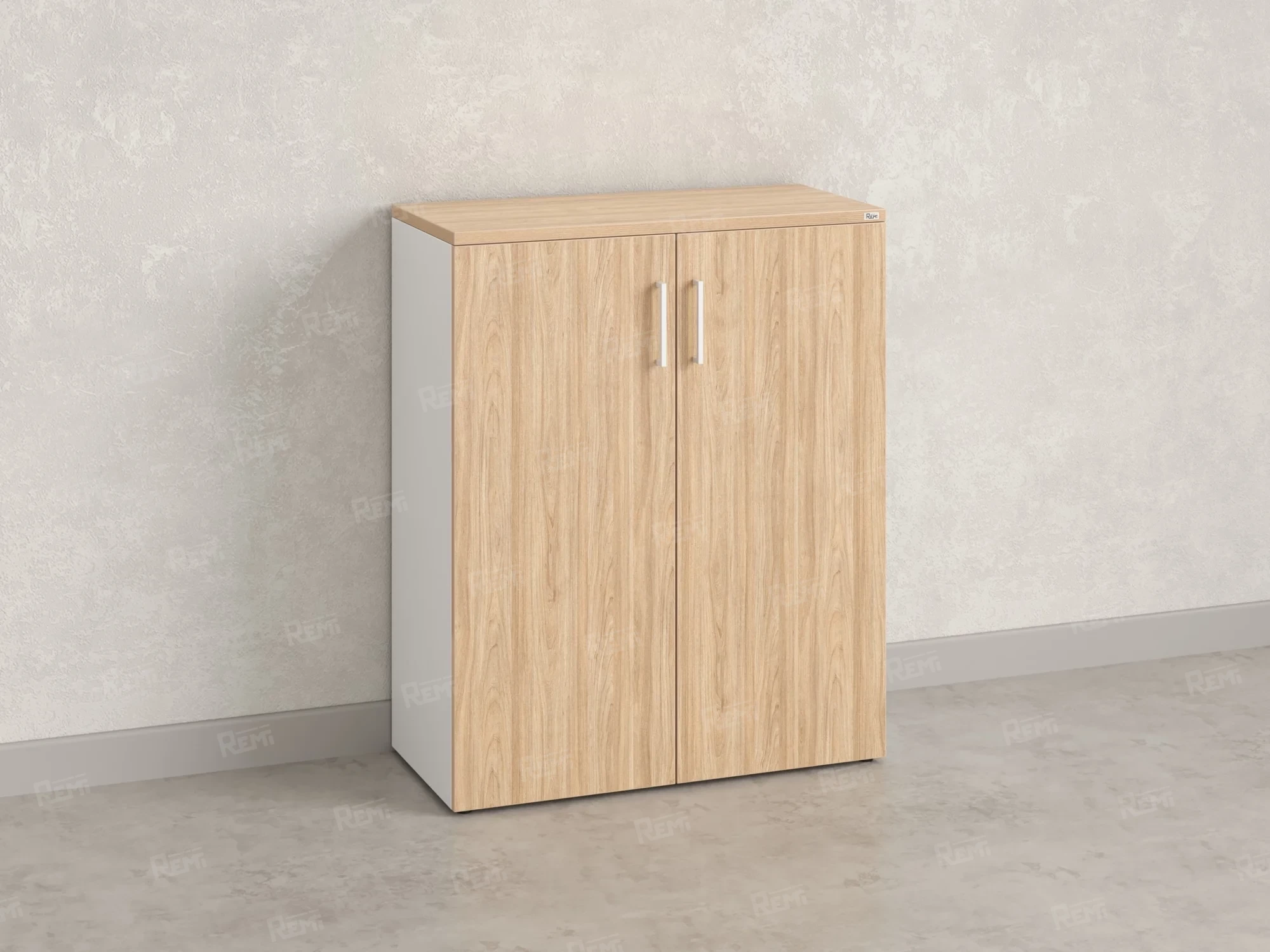 Шкаф распашной, регулируемые опоры, 3 уровня 900x420x1100 RM150-90x42 Вяз Швейцарский светлый/Белый