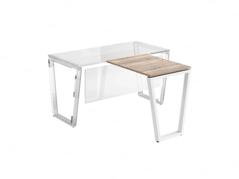 Брифинг прямой, с парящей столешнецей, на U-образном каркасе 1000x600x750 RM074-10x6 Дуб Маувелла/Белый