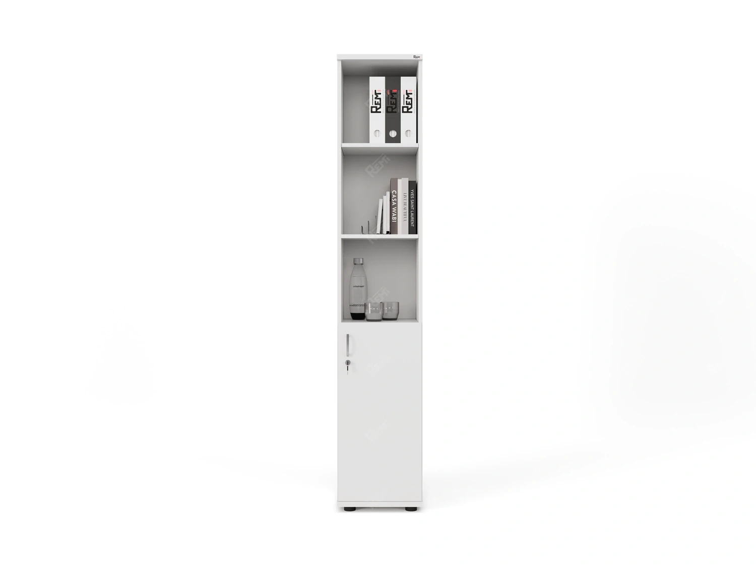 Шкаф комбинированный RLG031 350х350х1830 Белый, Серия ЛАЙТ | LIGHT