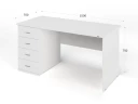 Однотумбовый стол RLG008 150x70x75 Белый, Серия ЛАЙТ | LIGHT