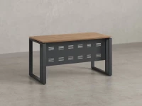 Стол прямой на О-образных опорах с металлическим экраном 1200x900x750 RM042-12x9 Юстус/Серый