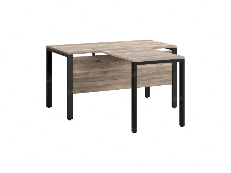 Стол с брифингом на П-образных опорах с экраном ЛДСП RM044-14x7 1400x2100x750 Дуб Маувелла/Черный