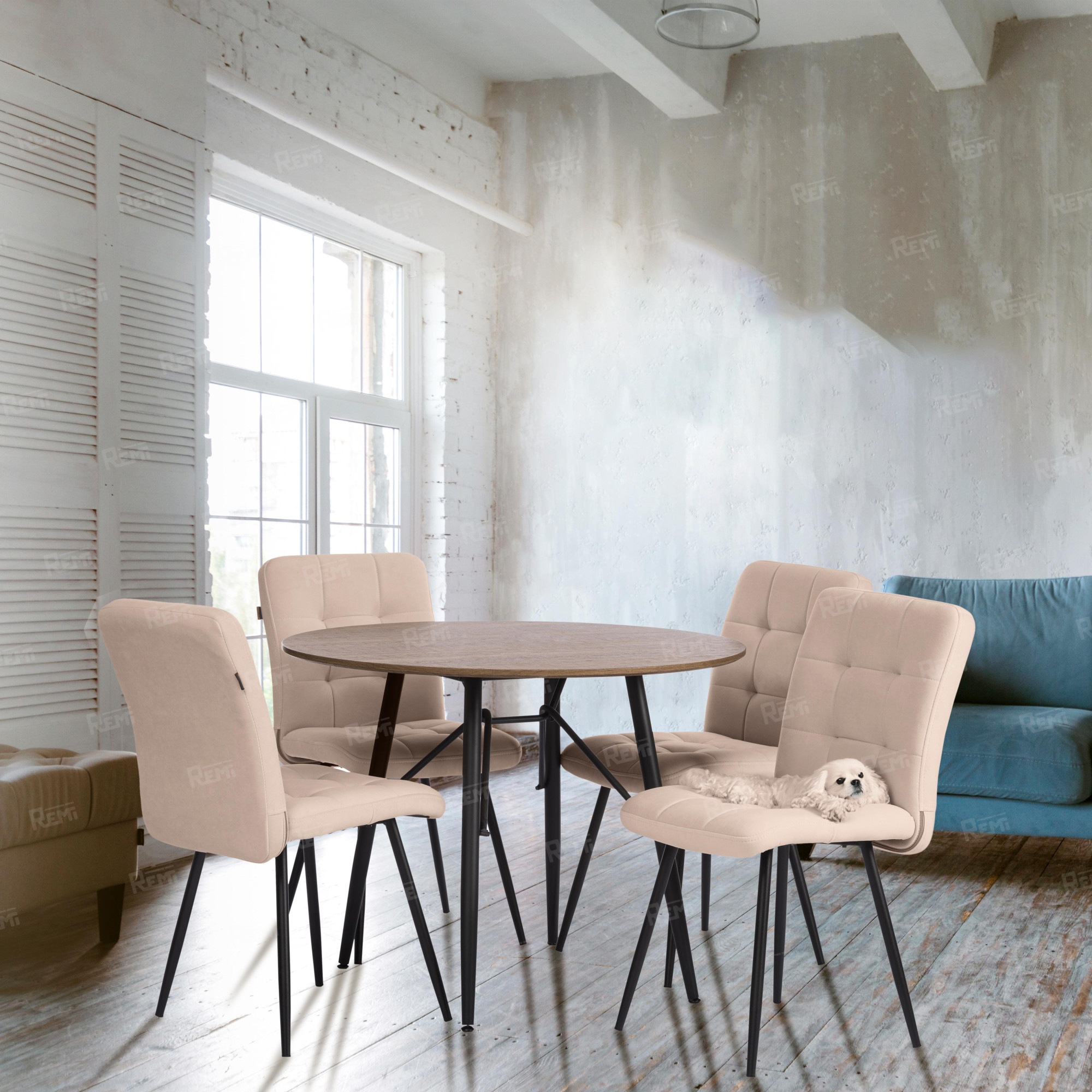 Стул обеденный Medeo Бежевый/Бежевый, Флок (арт. 24649)