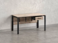 Стол прямой, подвесная тумба, ЛДСП экран, П-опора 1800x700x750 RM030-18x7 Дуб Маувелла/Черный