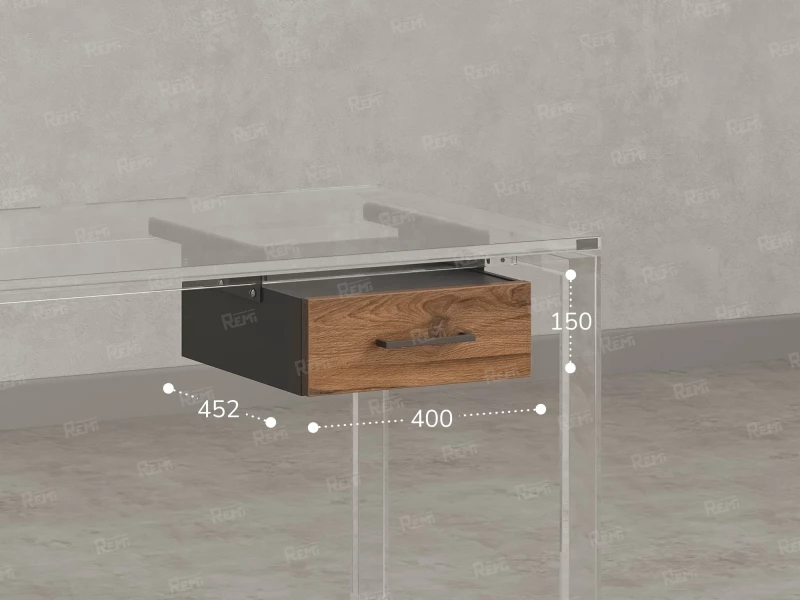 Тумба подвесная, один ящик 400x452x150 RM200-16х7 Юстус/Серый