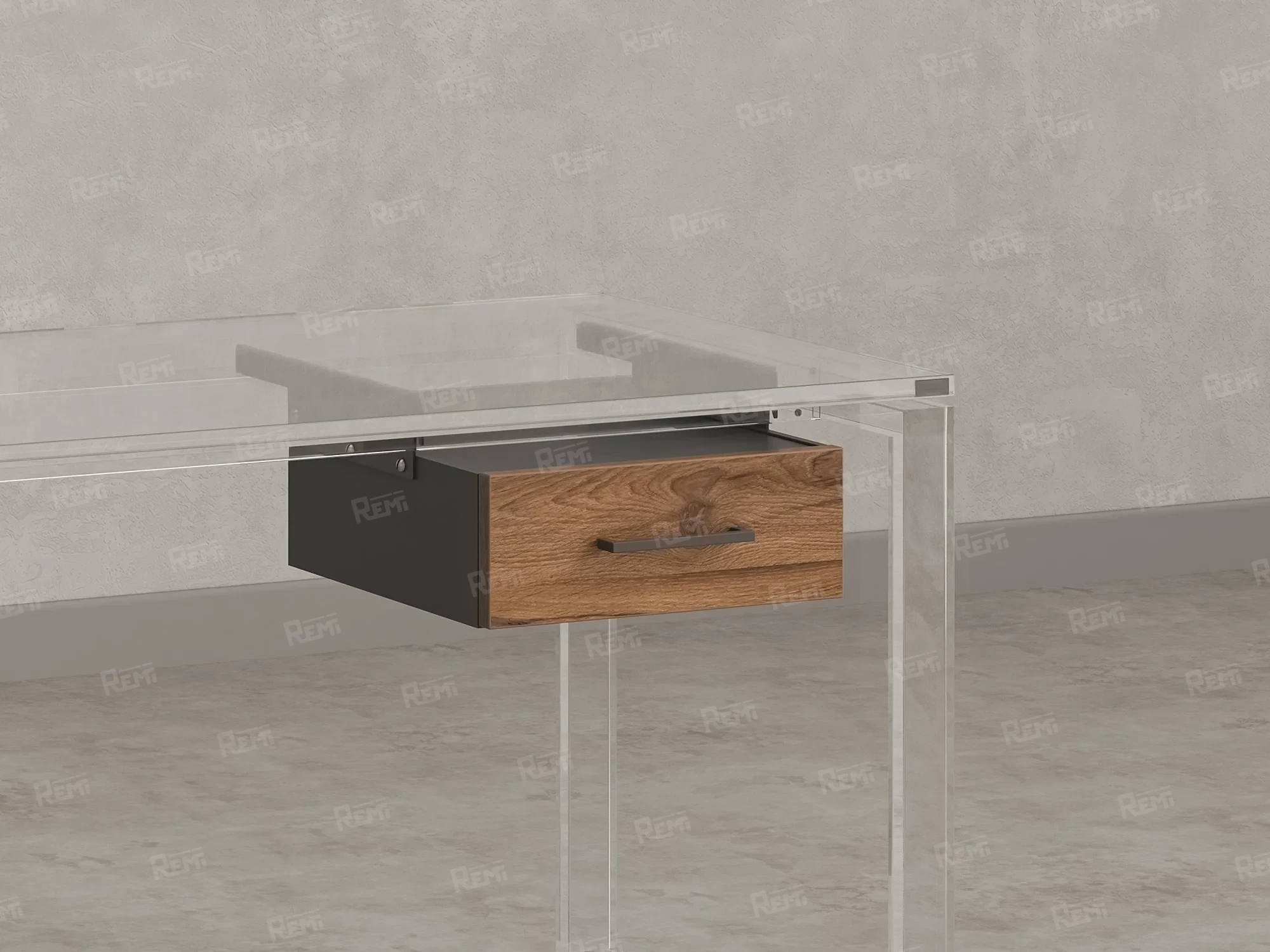 Тумба подвесная, один ящик 400x452x150 RM200-16х7 Юстус/Серый