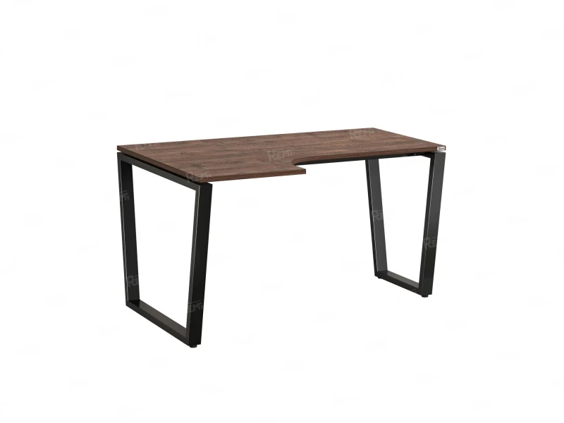 Стол угловой, U-опора, левый 1800x700/900x750, RM051-18x7-9 Дуб Апрельский шоколад/Черный