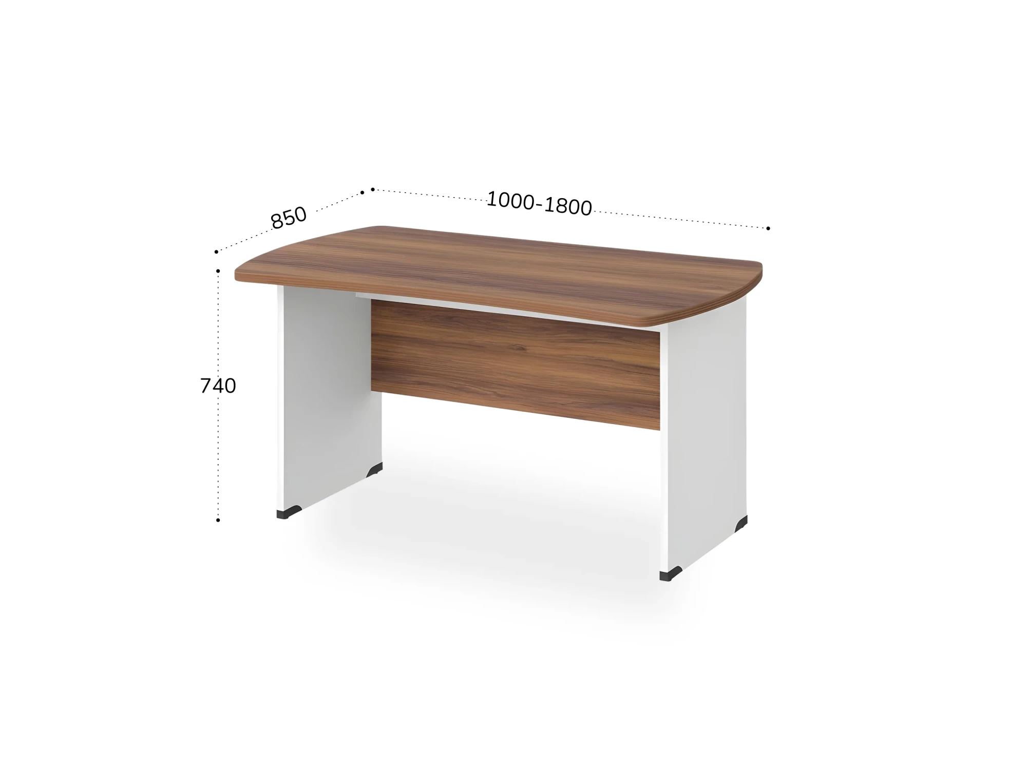 BRL RB003-180х85 Стол симметричный 1800х850х740 Орех Вармия/Белый