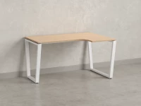 Стол угловой, U-опора, правый 1600x600/900x750, RM050-16x6-9 Вяз Швейцарский светлый/Белый