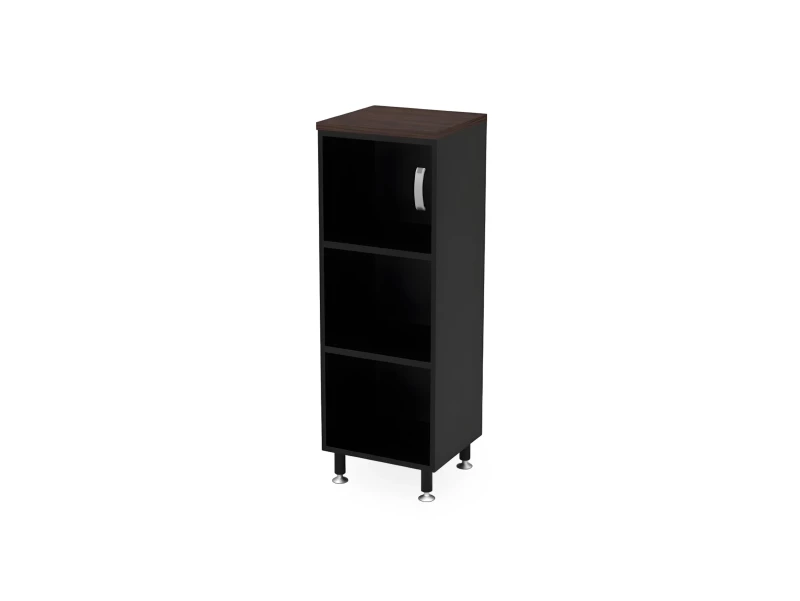 BRL RB049-45х43L Стеллаж закрытый витрина стекло левый 450х430х1290 Венге/Черный