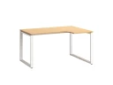 Стол угловой, О-опора, правый 1400x600/900x750, RM054-14x6-9 Вяз Швейцарский светлый/Белый