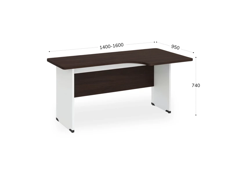 BRL RB085-160х95R Угловое рабочее место правое 1600х950х740 Венге/Белый