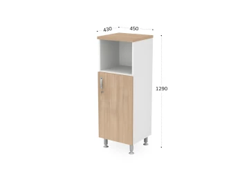 Шкаф-стеллаж узкий 3 уровня правый 450х430х1290 RB048-45х43R Акация/Белый