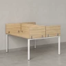 Бенч-система, 2 рабочих места, 5 ЛДСП экранов 1000x1600x750 RM165-4-10x16 Вяз Швейцарский светлый/Белый