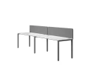 Бенч-система в 1 ряд, 2 рабочих места 2 тканевых экранов 3200x800x750 RM167-3-32x8 Белый/Серый