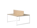 Бенч-система, 2 рабочих места, с одним экраном ЛДСП 1800x1200x750 RM169-2-18x12 Вяз Швейцарский светлый/Белый