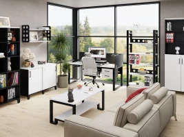 Бенч-система в 1 ряд, 2 рабочих места 2 тканевых экранов 3200x800x750 RM168-3-32x8 Белый/Черный