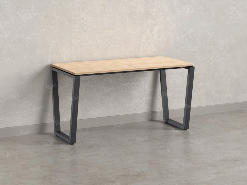 Стол прямой на U-образных опорах 2000x600x750 RM003-20x6 Вяз Швейцарский светлый/Серый