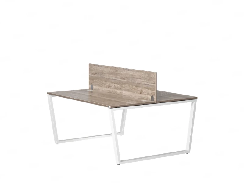 Бенч-система, 2 рабочих места, с одним экраном ЛДСП 1200x1600x750 RM172-2-12x16 Дуб Маувелла/Белый