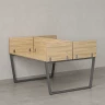 Бенч-система, 2 рабочих места, 5 ЛДСП экранов 1000x1600x750 RM172-4-10x16 Вяз Швейцарский светлый/Серый