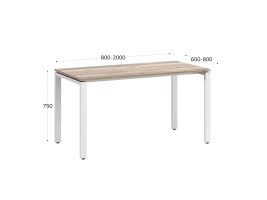 Стол прямой на П-образных опорах 1200x800x750 RM001-12x8 Дуб Маувелла/Белый