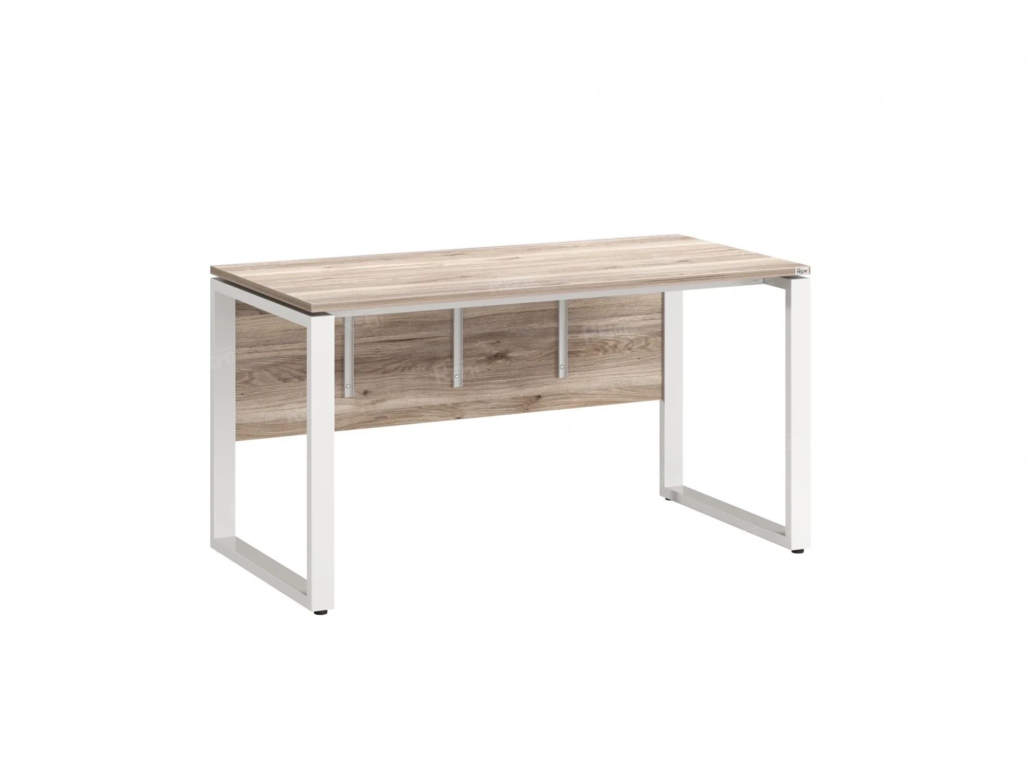 Стол прямой, О-опоры, экран ЛДСП,парящая стол-ца 1000x800x750 RM008-10x8 Дуб Маувелла/Белый