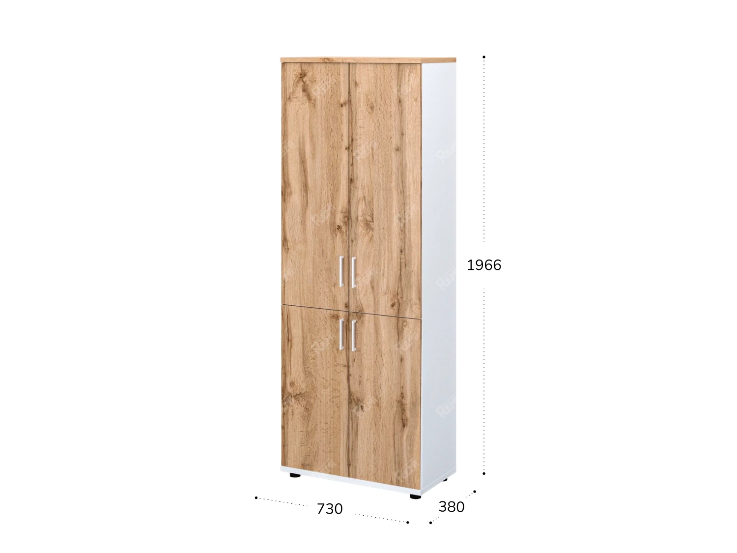 Шкаф закрытый 730x380x1966 RTD055 Вотан/Белый. Серия Тандем / Tandem. Серия Тандем / Tandem