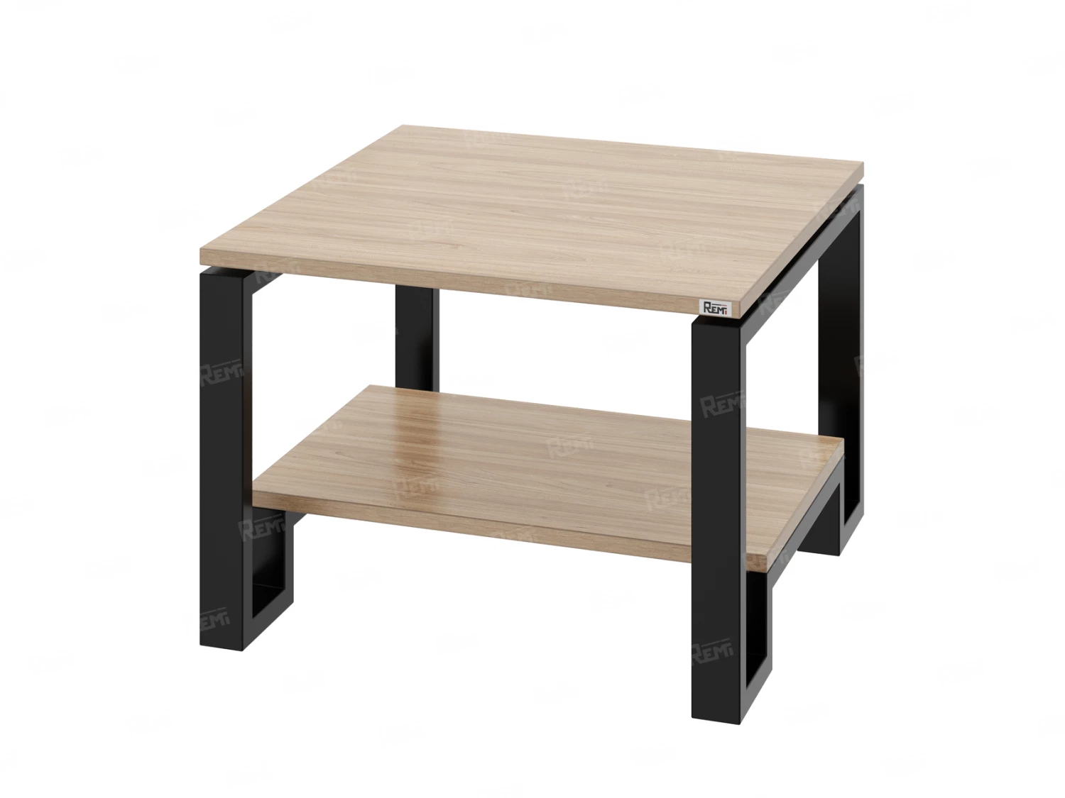 Журнальный стол с полкой 1200x600x550 RM181-12x6 Вяз Швейцарский светлый/Черный