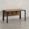Стол прямой, П-опоры, экран ЛДСП,парящая стол-ца 1800x800x750 RM007-18x8 Дуб Юстус/Черный
