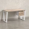 Стол прямой с подвесной тумбой 2 ящика, U-опора 1600x600x750 RM035-16x6 Дуб Маувелла/Белый