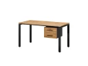 Стол прямой с подвесной тумбой 2 ящика, П-опора 1600x700x750 RM039-16x7 Дуб Юстус/Черный